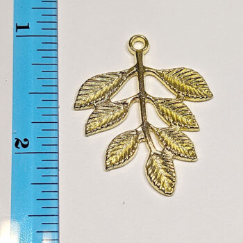 Branch with Leaves Leaf Pendant Gold - Image 2