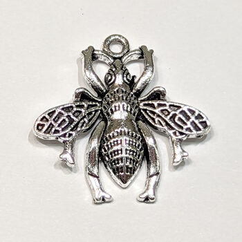 Medium Bee Charm Antique Silver