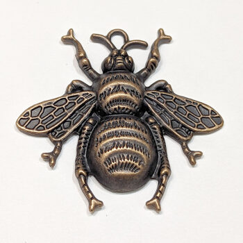 Large Bee Pendant Antique Copper