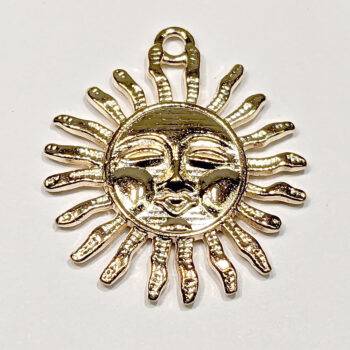 Large Sun With Face Pendant KC Gold