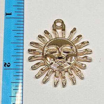 Large Sun With Face Pendant KC Gold - Image 2