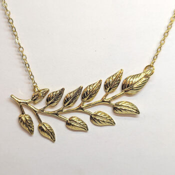 Gold Fern Branch Lightweight Filigree Necklace