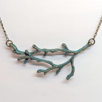 Antique Bronze Patina Connector Branch Necklace - Image 4