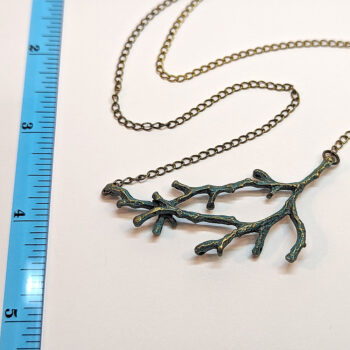 Antique Bronze Patina Connector Branch Necklace - Image 3