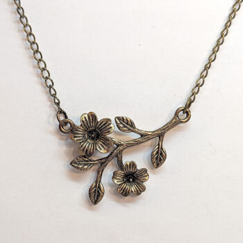 Antique Bronze Flowers Branch Leaves Connector Pendant - Image 4