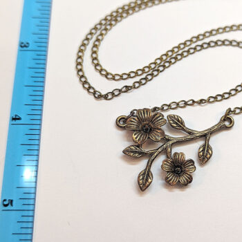 Antique Bronze Flowers Branch Leaves Connector Pendant - Image 3