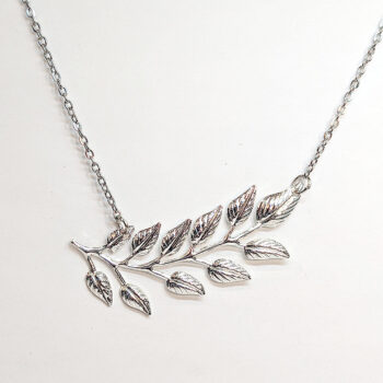 Silver Fern Branch Lightweight Filigree Necklace - Image 4