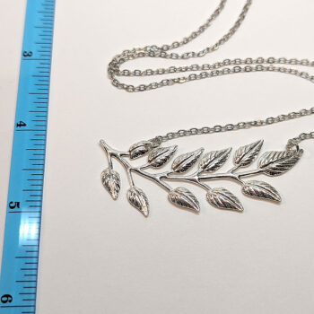 Silver Fern Branch Lightweight Filigree Necklace - Image 3