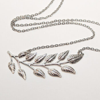 Silver Fern Branch Lightweight Filigree Necklace - Image 2