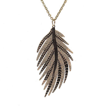 KC Gold Delicate Large Leaf Lightweight Pendant Necklace