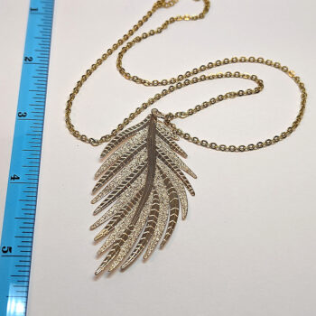 KC Gold Delicate Large Leaf Lightweight Pendant Necklace - Image 3