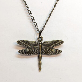 Antique Bronze Medium Dragonfly Vintage Style Necklace - Image 4