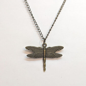 Antique Bronze Medium Dragonfly Vintage Style Necklace - Image 3