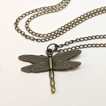 Antique Bronze Medium Dragonfly Vintage Style Necklace - Image 5