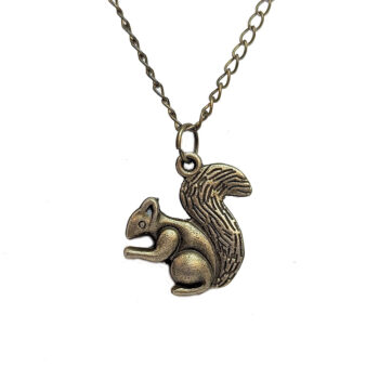 Squirrel Antique Bronze Pendant Necklace