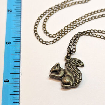 Squirrel Antique Bronze Pendant Necklace - Image 3