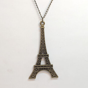 Antique Bronze Large Eiffel Tower Pendant Necklace - Image 3