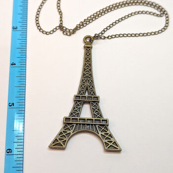 Antique Bronze Large Eiffel Tower Pendant Necklace - Image 2