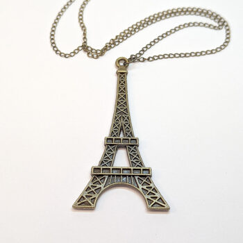 Antique Bronze Large Eiffel Tower Pendant Necklace