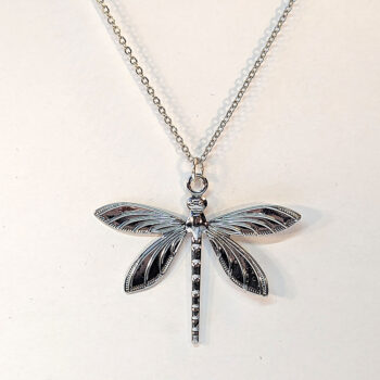 Silver Lightweight Filigree Dragonfly Necklace - Image 4