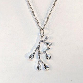 Modern Wild Tree Branch Pendant Silver Necklace - Image 4