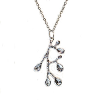 Modern Wild Tree Branch Pendant Silver Necklace