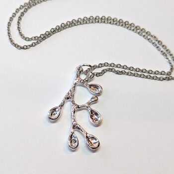 Modern Wild Tree Branch Pendant Silver Necklace - Image 3