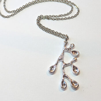 Modern Wild Tree Branch Pendant Silver Necklace - Image 2