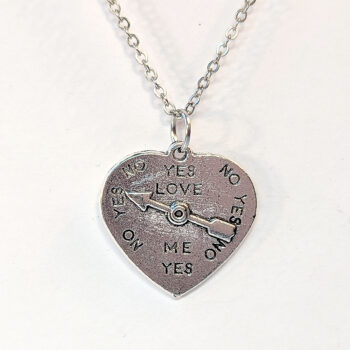 Antique Silver Yes No Love Fixed Spinner Necklace - Image 4