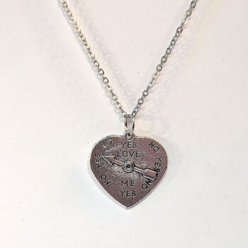 Antique Silver Yes No Love Fixed Spinner Necklace - Image 3