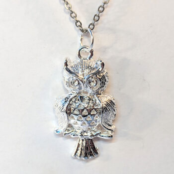 Silver Owl on Branch Charm Necklace