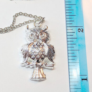 Silver Owl on Branch Charm Necklace - Image 2