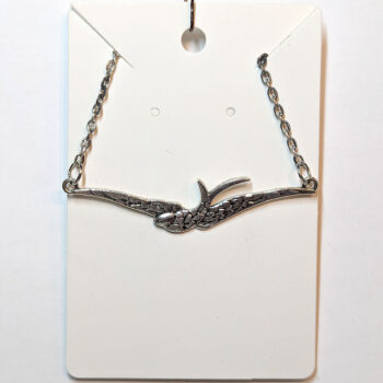 Antique Silver Large Soaring Swallow Bird Necklace - Image 5