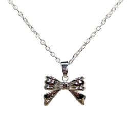 Sterling Silver Necklaces With Double Sided Bow 18"