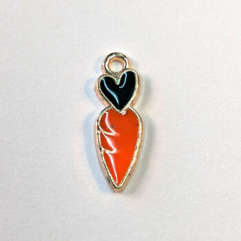 Orange Carrot Vegetable Enamel Charm Gold