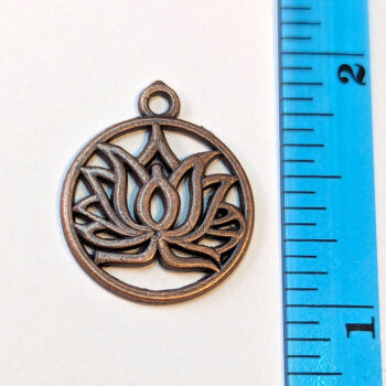 Lotus Flower Yoga Hoop Charm Antique Copper - Image 2