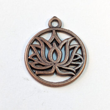 Lotus Flower Yoga Hoop Charm Antique Copper