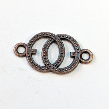 Interlocking Rings Hoop Connector Charm Antique Copper