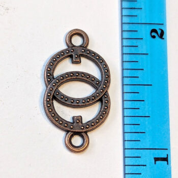 Interlocking Rings Hoop Connector Charm Antique Copper - Image 2