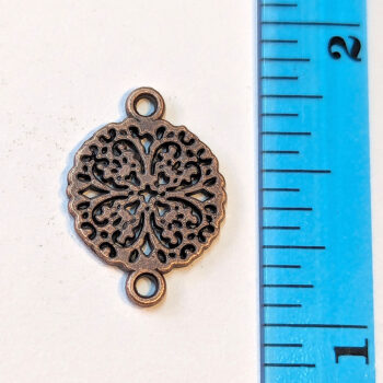 Hollow Round Connector Charm Antique Copper - Image 2