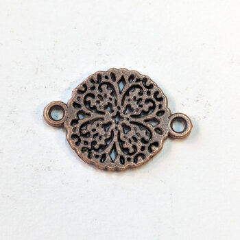 Hollow Round Connector Charm Antique Copper