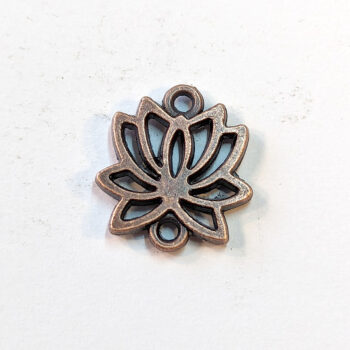 Hollow Lotus Flower Connector Charm Antique Copper