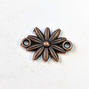 Daisy Flower Connector Charm Antique Copper