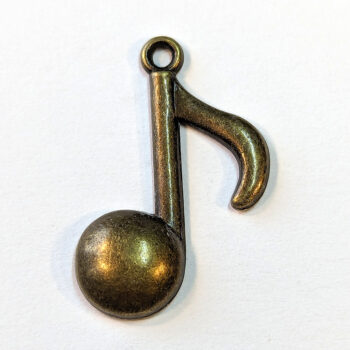 Musical Notes Eighth Note Quaver Charm Antique Bronze