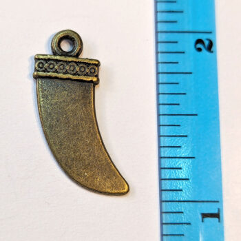 Ancient Lucky Charm Tooth Charm Antique Bronze - Image 3