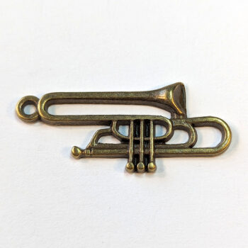 Trombone Musical Instrument Charm Antique Bronze