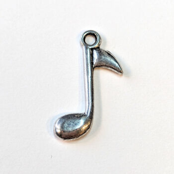 Musical Notes Eighth Note Quaver Charm Antique Silver