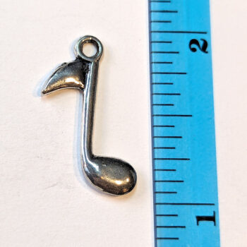 Musical Notes Eighth Note Quaver Charm Antique Silver - Image 2