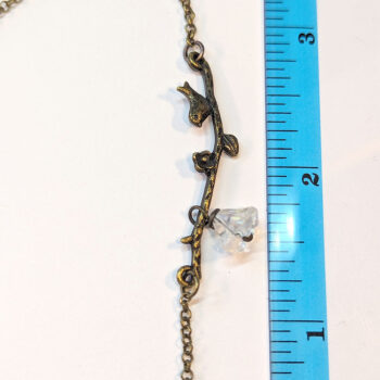 Antique Bronze Bird Branch Leaf Flower Bracelet / Anklet - Image 2