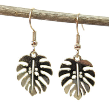 Gold Monstera Leaf Earrings